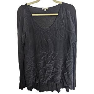 Wilfred Womens Black Silk Blouse S Mixed Media Quiet Luxury Minimalist Capsule